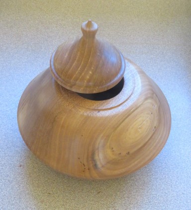 This lidded elm bowl won a commended certificate for Nick Caruana